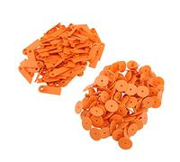 Aumotop Soft and Harmless TPU Ear for Livestock - 100pcs Blank Ear for Breeding Population - Ideal Livestock and Poultry Information Management (Wordless Orange (Price of 100))