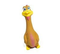 Aumotop Squeaky Latex Dog Toys Cute Chicken Shape Interactive Fun Toy for Playing and Chewing Safe for Pets (Brown)