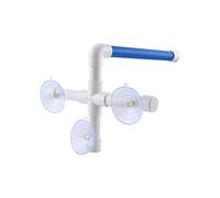 Aumotop Stand Perch Portable Foldable Shower Bath Wall Toy for Birds Durable Plastic White+Blue 1 Set