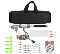 Aumotop Telescopic Fishing Rod Combo Lightweight - 1./1.5M | Carbon fiber construction, Ergonomic handle, Durable aluminum reel seat, Included carrying case, Travel-friendly design