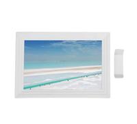 Aumotop Touch Screen Digital Photo Frame 10.1 Inch HD Supports Music Video Playback Suitable for Weddings Plastic White 1 Piece