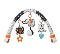 Aumotop TUMAMA Baby Plush Sensory Bow for Car Stroller Crib Travel Hanging Toy with Squeezing Owl, Bounce Elephant and Rattle Baby Boys and Girls, Skin-Friendly Material