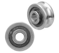 Aumotop U Groove Bearing SG15 High Durability 10 Pcs Track Guide Bearing for Computer Embroidery Machine Stainless Steel 5x17x8mm Single/Double Row Roller (Single row ball)