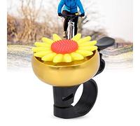 Aumotop Ultralight Metal Bike Bell Clear Sound Easy Installation Cute Flower Decor for Bicycle Cycling Safety (Yellow)