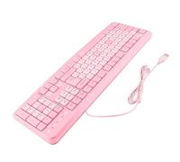 Aumotop UltraThin Keyboard USB Wired Silent Anti-Wear Cute Cartoon for Laptop Computer - Adjustable Bracket, Function, Durable Keycaps for Games, Office (Pink)