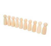 Aumotop Unfinished Wooden Peg Dolls Set of 10 Smooth and Safe for Creative DIY Projects Imagination Development (65MM Girl)
