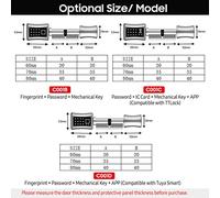 Aumotop Upgraded Anti-Theft Smart Lock Cylinder IP65 European Security Lock for Wooden Doors with Key Password Fingerprint APP Control for Home Office Hotel Silver 70mm (C001C-60)