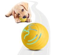 Aumotop Vibrating Dog Ball Interactive Light Up Toy Moves On Its Own for Small Medium Dogs Durable TPU Material (Yellow)