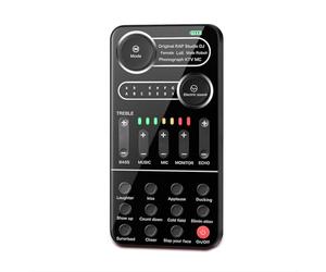 Aumotop Voice Changer Portable Live Sound Card with 9 Sound Effects, Compact Mini Microphone Effects Machine for Phone Laptops Computer Games, Handheld Card for Streaming on the Go