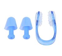 Aumotop Waterproof Soft Silicone PC Swimming Ear Plugs Nose Clip Set Bright Color Fit for Reading Aircraft Construction (Blue)