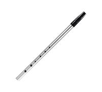 Aumotop Whistle Flute Irish Tin Whistle Key of C 6 Holes Mellow Melodious Wind Musical Instrument for Experts Red (Silver)