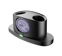 Aumotop Wireless Magnetic Microphone Charging Station Efficient Plug and Play for Universal Mics Portable Desktop Stand Smart Energy Saving for Concerts and Home Use Plastic Black 18.8 * 6.4 Cm