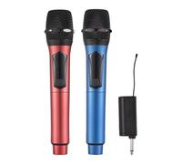 Aumotop Wireless Professional Handheld Microphone System with Anti-Howling Technology for Concerts Karaoke Singing U Band Black Compact 1 Receiver with 2 Microphones