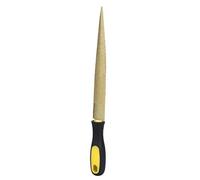 Aumotop Wood Rasp Golden Tapered File for Woodworking Carving Tool, Pointed Flat Circle Gold File 6/8/10in, PP + TPR Handle for Rough Wood Products, Model Tools Building Pavilions, Repairing Gardens
