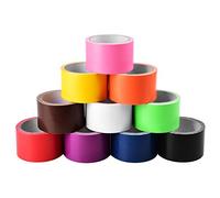 AUMUA 10 Rolls Duct Tape Fabric Gaffer Tape 50mm x 9.1m Waterproof Strong Ducktape Coloured INCLUDE Green Yellow Blue Pink Purple Orange Red Black White Brown