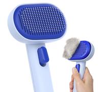 aumuca Cat Brush for Long or Short Haired Cats, Hair Brush for Shedding Cat Comb for Pets Removing Loose Fur and Massage, Blue