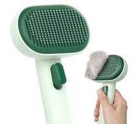 aumuca Cat Brush for Long or Short Haired Cats, Kitten Hair Brush for Shedding, Pets Brush for Removing Loose Fur and Massage, Forest Green