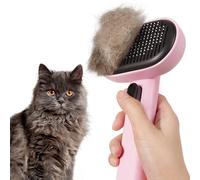 aumuca Cat Brush with Release Button, Cat Grooming Brush for Long or Short Haired Cats, Removing Loose Fur and Massage, Pink