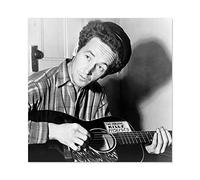 Aumuller Portrait Folk Singer Woody Guthrie Kill Fascists Photo Large Wall Art Poster Print Thick Paper 24X24 Inch