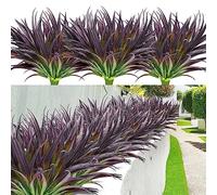 AUMVEYI 12 Pcs Artificial Outdoor Plants UV Resistant Tall Fake Grass Plants Bushes Faux Tropical Flowers Décor Fall Winter Summer Planters Patio Front Door Porch Plastic Greenery & Shrubs Decoration
