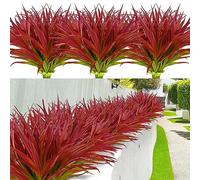 AUMVEYI 12 Pcs Artificial Outdoor Plants UV Resistant Tall Fake Grass Plants Bushes Faux Tropical Flowers Décor Fall Winter Summer Planters Patio Front Door Porch Plastic Greenery & Shrubs Decoration