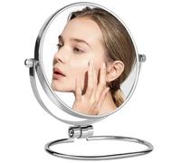AumVum Travel Mirror Folding 10X Magnifying, 6" Compact Double-Sided Makeup Vanity Mirror,Portable Handheld & Wall Hanging for Shaving Bathroom and Desktop Use, No Light