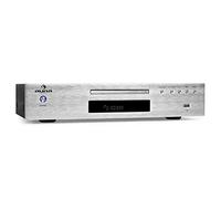 Auna AV2-CD509 HiFi CD Player - Hifi System, CD-Player, USB, Digital/Analogue Outputs, Brushed Stainless Steel, LCD, Remote Control, Silver
