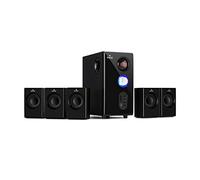 auna Concept - 5.1 Surround Sound System, OneSide Subwoofer, Home Cinema Sound System, Balanced Sound Concept, Speaker System with Bluetooth, USB Port, SD Slot, Remote Control, Concept 520, Black