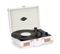 Nostalgy by auna Peggy Sue Retro Record Player LP USB AUX White / Rose Gold Look