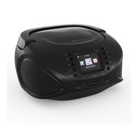 AUNA Roadie Smart Portable CD Player - Bluetooth Boombox With Dab+/Fm/Internet Radio, CD/Mp3 Player, 2.4" Tft Display, Battery Operated, 3W Speakers, Aux/Usb, Black