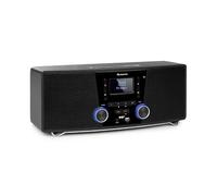 auna Stockton Micro Stereo System - 20W max. (2x 5W RMS), DAB+, FM Radio Tuner, RDS Function, CD Player, Bluetooth, USB Port, AUX-IN, OLED Display, X-Bass, EQ, Timer, Alarm Function, Black