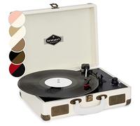 Auna Vinyl Record Player, Retro Vintage USB Turntable with Speakers, Home Audio Stereo System