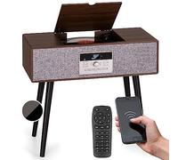 Auna Vinyl Record Player, Vinyl Records CD & USB Turntable Players with Speakers, Home Audio Record Players, Retro Vintage Bluetooth, Speakers Stereo Systems with Turntable