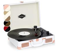 Auna Vinyl Record Player, Vinyl Records Turntable Record Players for with Speakers, Home Audio Players, Portable Retro Vintage USB Turntable, AUX, Speakers Stereo Systems with