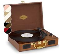 Auna Vinyl Record Player, Vinyl Records Turntable Record Players with Speakers, Home Audio Record Players, Portable Retro Vintage USB Turntable, AUX, Speakers Stereo Systems