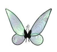 Aunaeyw Fairy Wings Dress Up for Girls White Sparkling Sheer Wings Butterfly Fairy Halloween Costume Angel Wings for Kids Adults (Black fairy wings)