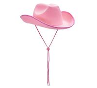 Aunaeyw Women Cowgirl Hat Cowboy Hats Fluffy Feather Brim Cowboy Hat for Hem Party,Holiday,Costume Party,Play Dress Up,Halloween Cosplay (Pink02, 32cm*42cm*18cm)