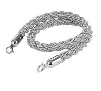 AUNANGLJSCS Rope barriers, Queue Barrier Rope, 1/1.5/2M Crowd Control, External Internal Stanchion Ropes Hemp Twisted Cords,With Silvery Hook Line Divider Fence For Carpet Party(Grey,1.5M)