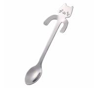 AUNANGLJSCS Tea spoon Dessert spoons 10pcs Stainless Steel Coffee Spoon Lovely Cute Cat Shape Teaspoon Dessert Snack Scoop Ice Cream Mini Spoons Tableware Kitchen Tools Silver