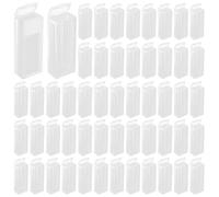 Aundhegrtt 100Pcs Microscope Slide Storage Box Plastic Rectangle Blood Slide Holder for 5 Slides with Lid for Lab Classroom Biology