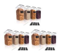 Aundhegrtt 12Pcs Cereal Storage Container Set, PP Airtight Food Storage Containers 2.5L for Cereal, Snacks and Sugar
