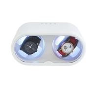 Aundhegrtt 2 Slots Watch Winder Watches Storage Case Mechanical Watch Winding Device Quiet Motor White
