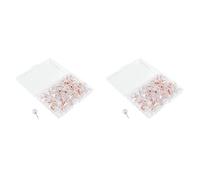 Aundhegrtt 200Pcs Rose Gold Push Pins ThumbTacks Transparent Plastic Round Head Map Tacks