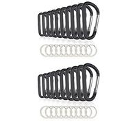 Aundhegrtt 20PCS 3 Inch/8CM Carabiner Clips, D-Ring Caribeaner with Keyring for Home RV Camping Fishing Hiking Traveling Backpack
