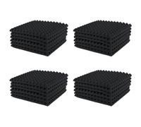 Aundhegrtt 24 Pcs Acoustic Panels Foam Board Studio Sound-Absorbing Firewall Wedge Tiles Helps Reduce and Unnecessary Noise