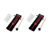 Aundhegrtt 2X 128 Hz Tuning Fork Weighted Red Tuning Forks for Healing 128 Hz Slider Tuning Fork