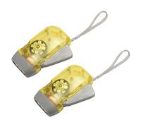 Aundhegrtt 2X 3 LED Dynamo Wind Up Flashlight Hand-Pressing Crank No Battery Torch