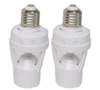 Aundhegrtt 2X 360 Degrees PIR Human Induction Motion Sensor LED Night Lamp Socket Base AC110V-220V Delay Time Adjustable Switch