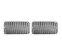 Aundhegrtt 2X Dish Drying Mat for Multiple Usage, Easy Clean, Eco-Friendly, Heat- Silicone Mat for Kitchen Counter Grey-A