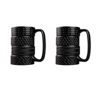 Aundhegrtt 2X Funny Ceramic Tire Mugs 500ML Capacity Coffee Mug Breakfast Cereal Milk Tea Water Cup Tire Cup Mug